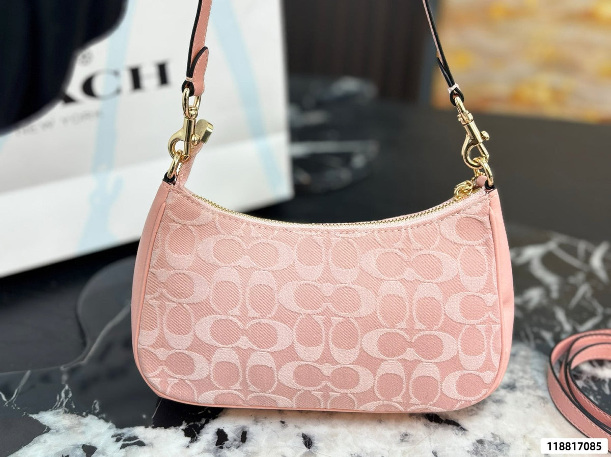 Coach Teri Pink Signature Shoulder Bag — back