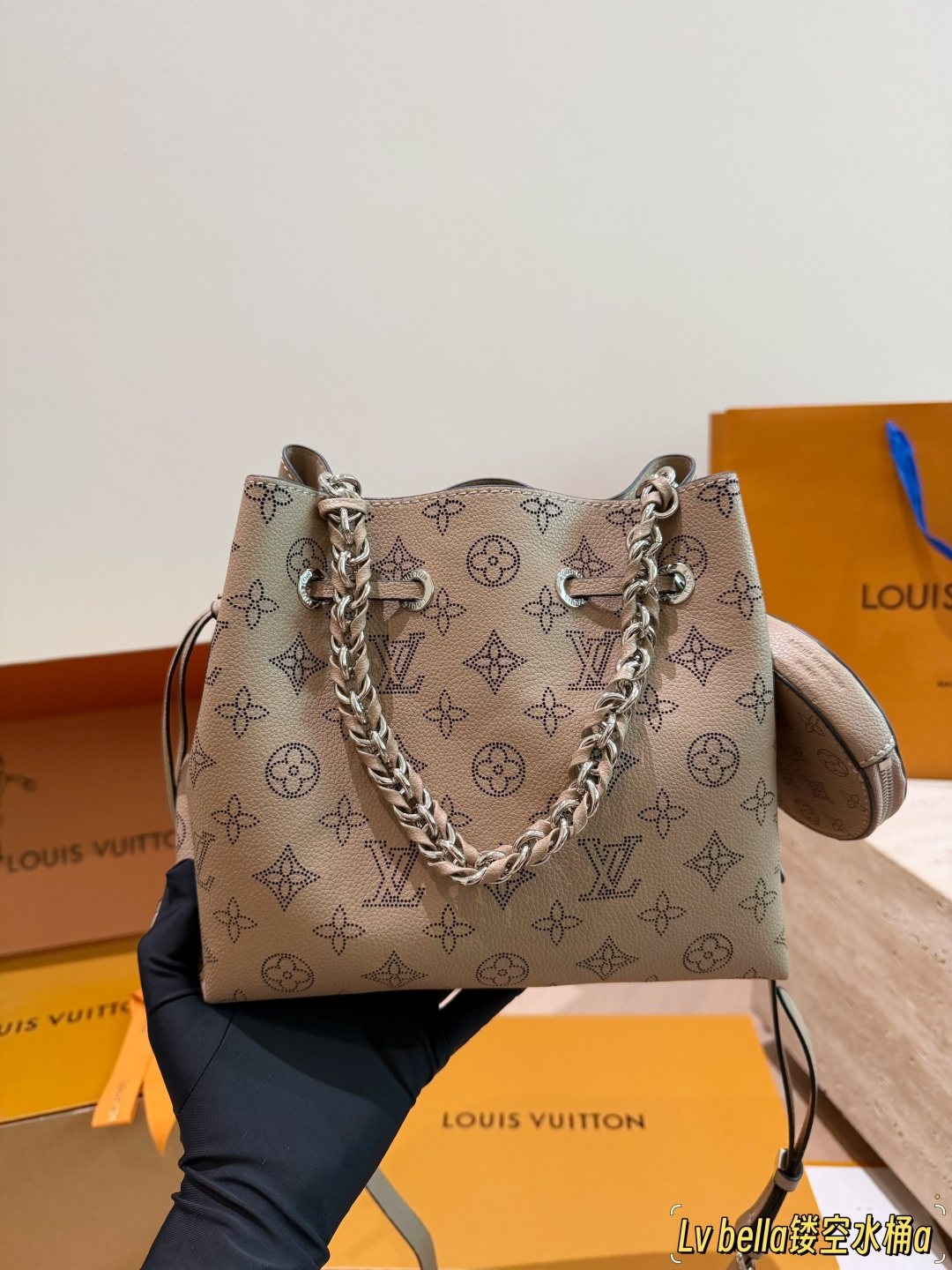 Louis Vuitton Bella Monogram Bucket Bag — front