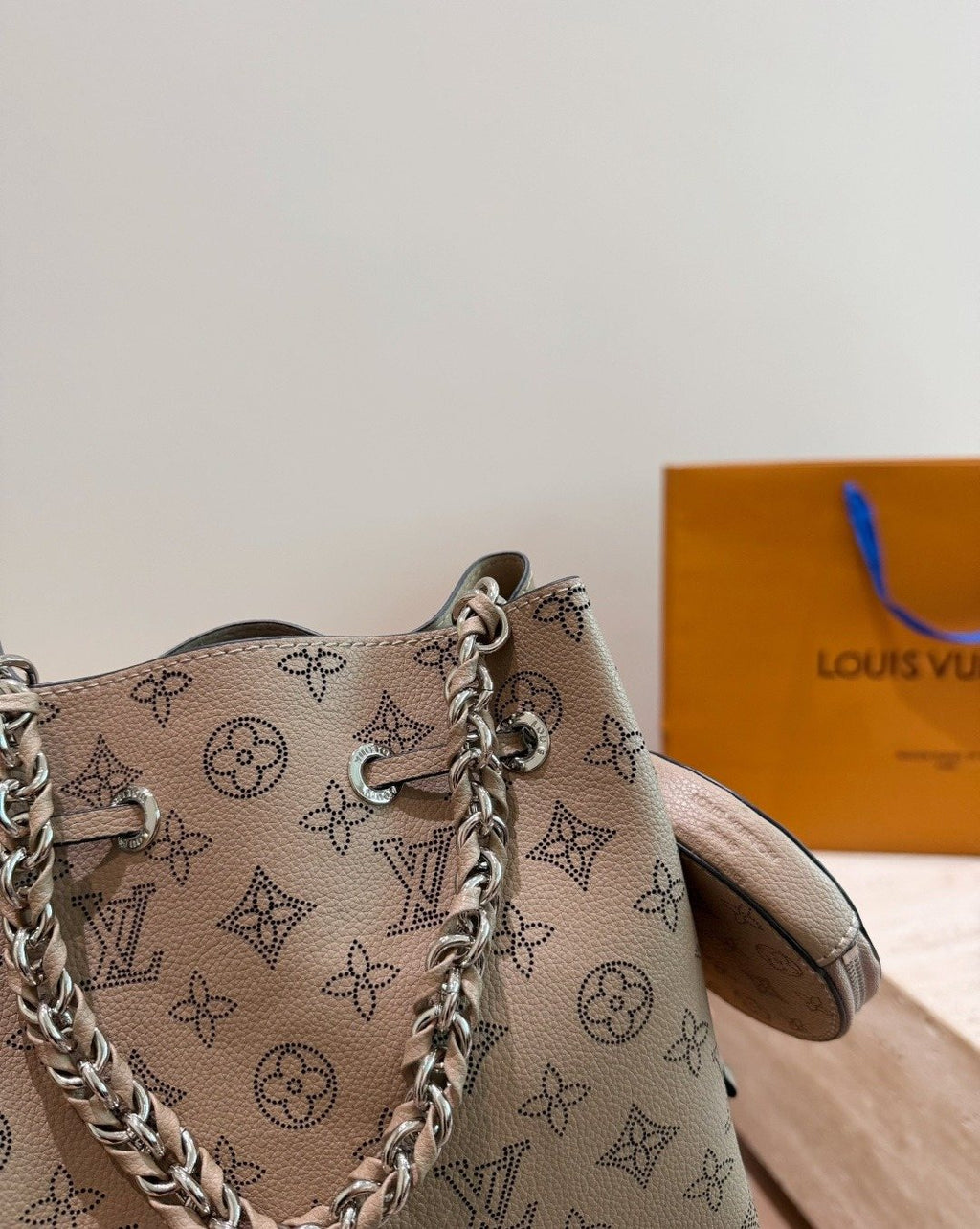 Louis Vuitton Bella Monogram Bucket Bag — detail
