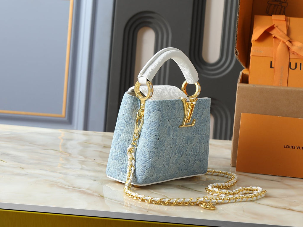 Louis Vuitton Capucines Denim Rendez-Vous Top-Handle Bag — side