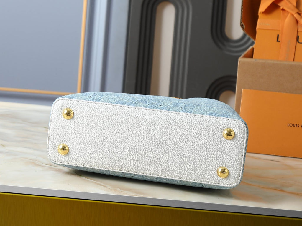 Louis Vuitton Capucines Denim Rendez-Vous Top-Handle Bag — detail