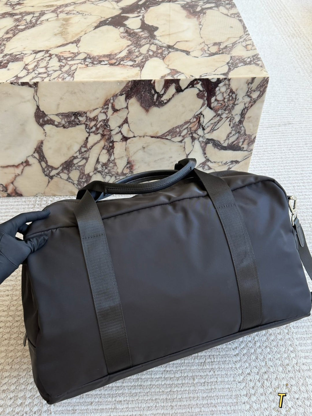Prada Nylon Travel Bag with Front Zip Pockets — back