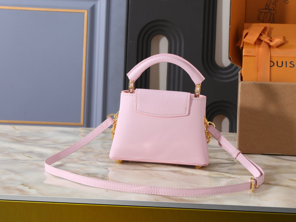 Louis Vuitton Capucines Pink Chain Top-Handle Bag — back