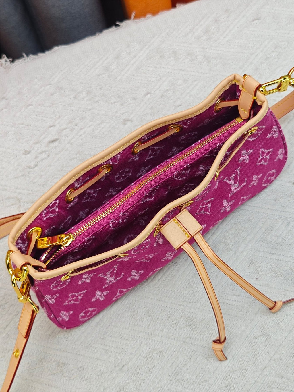 Louis Vuitton Nano Frivole Monogram Drawstring Bag — detail