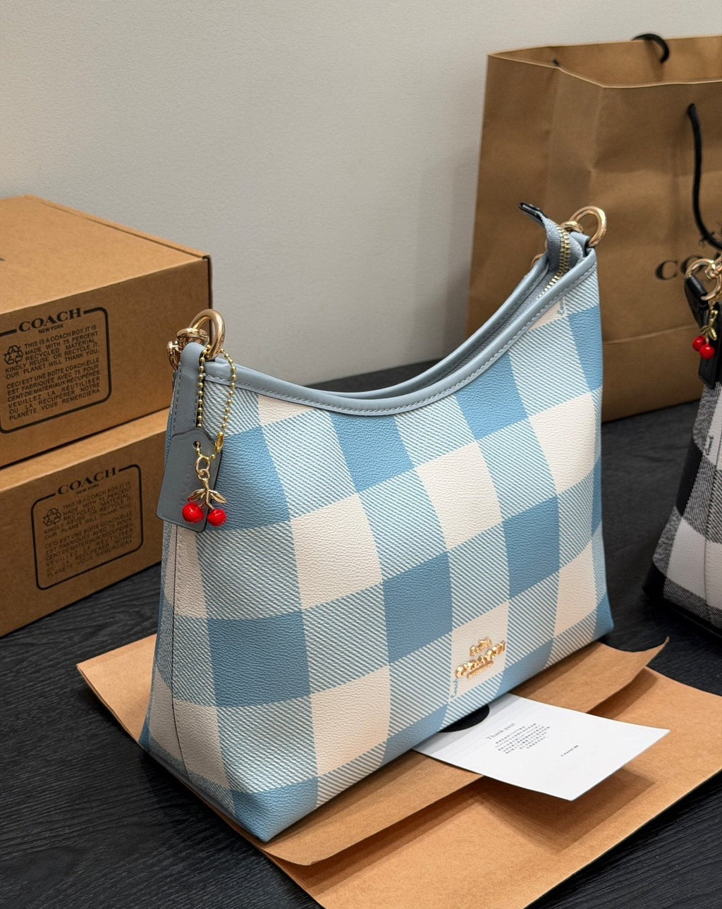 Coach Laurel Check Shoulder Bag — side