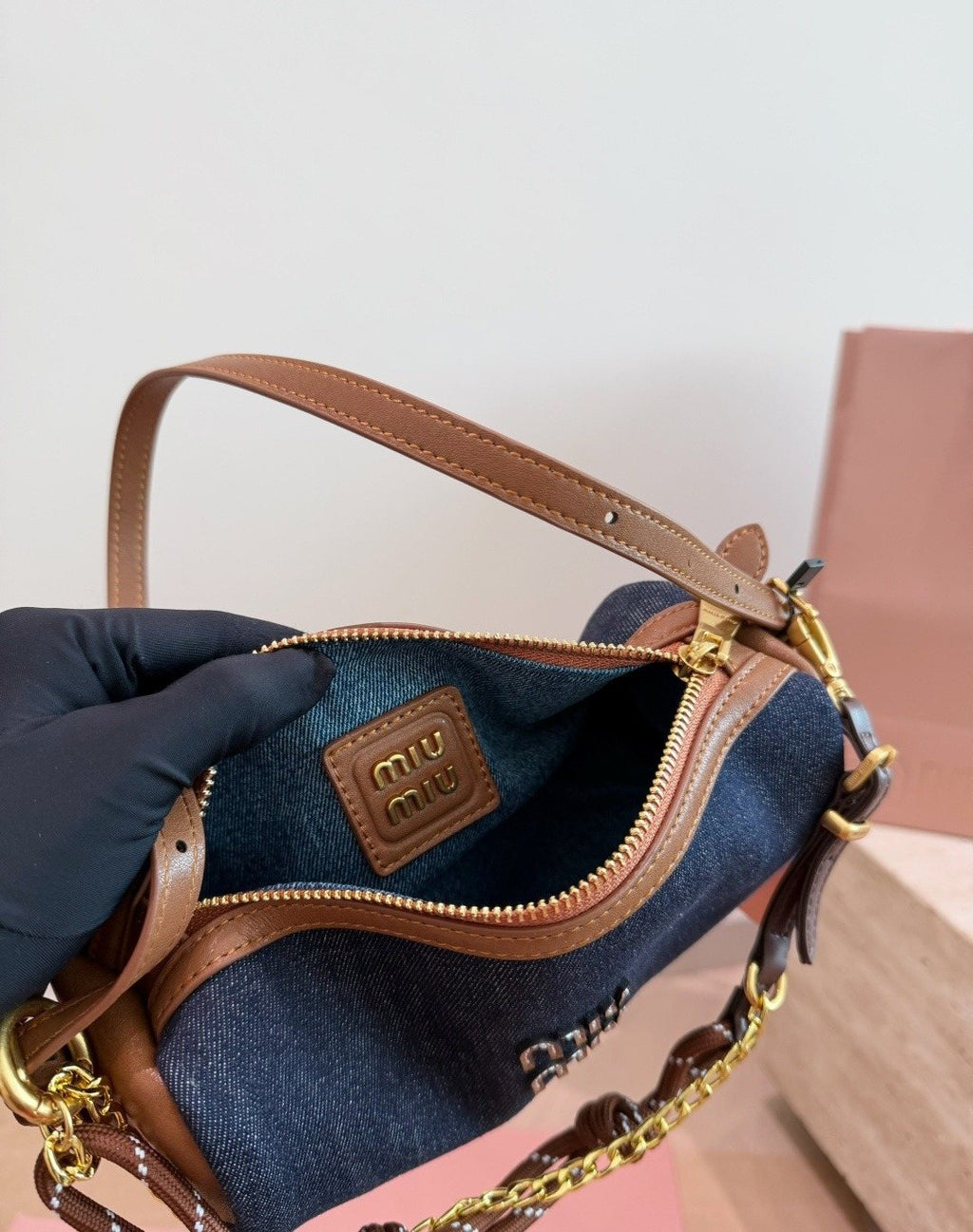 Miu Miu Barrel Shoulder Bag — detail