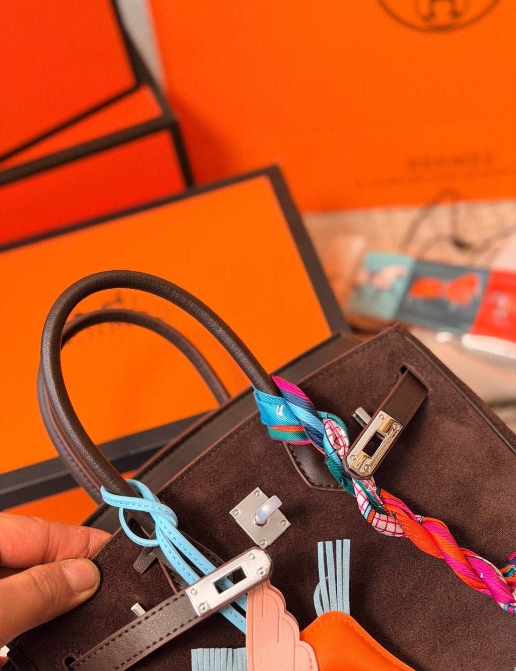 Hermès Birkin Grained Leather Top-Handle Bag — detail