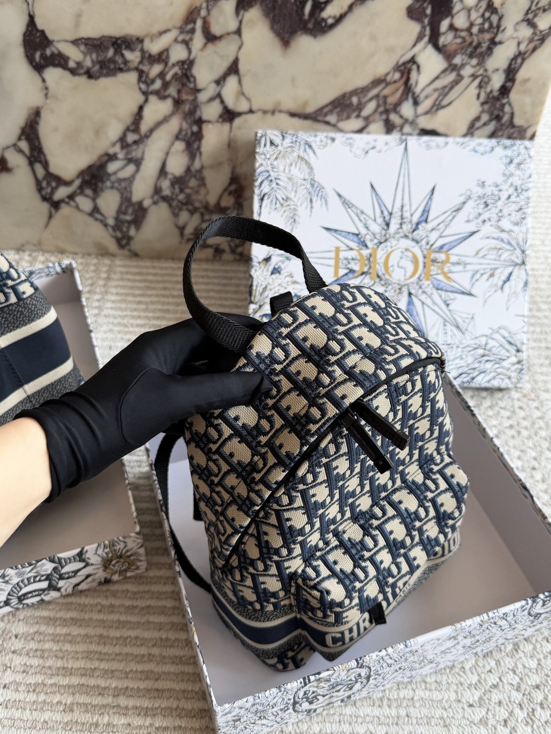 Dior Oblique Monogram Backpack — side
