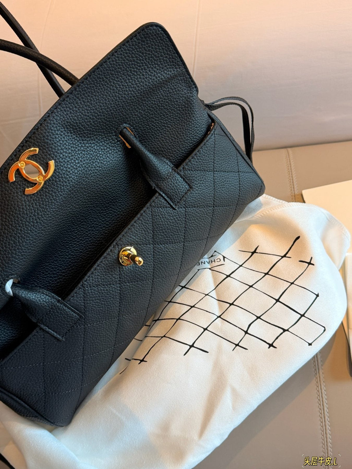 Chanel Quilted Baguette Shoulder Bag — detail