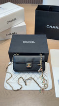 Chanel Letter-Charm Chain Flap Shoulder Bag — hero