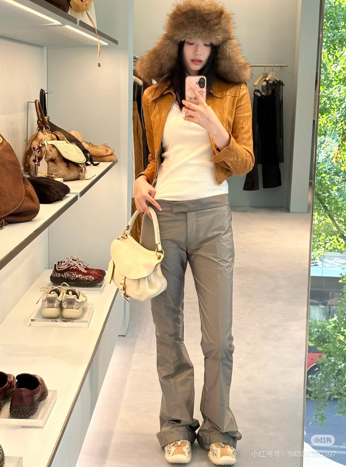 Miu Miu Rendez-Vouz Gathered Saddle Bag — model