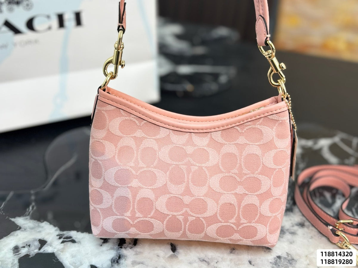 Coach Laurel Pink Signature Shoulder Bag — back