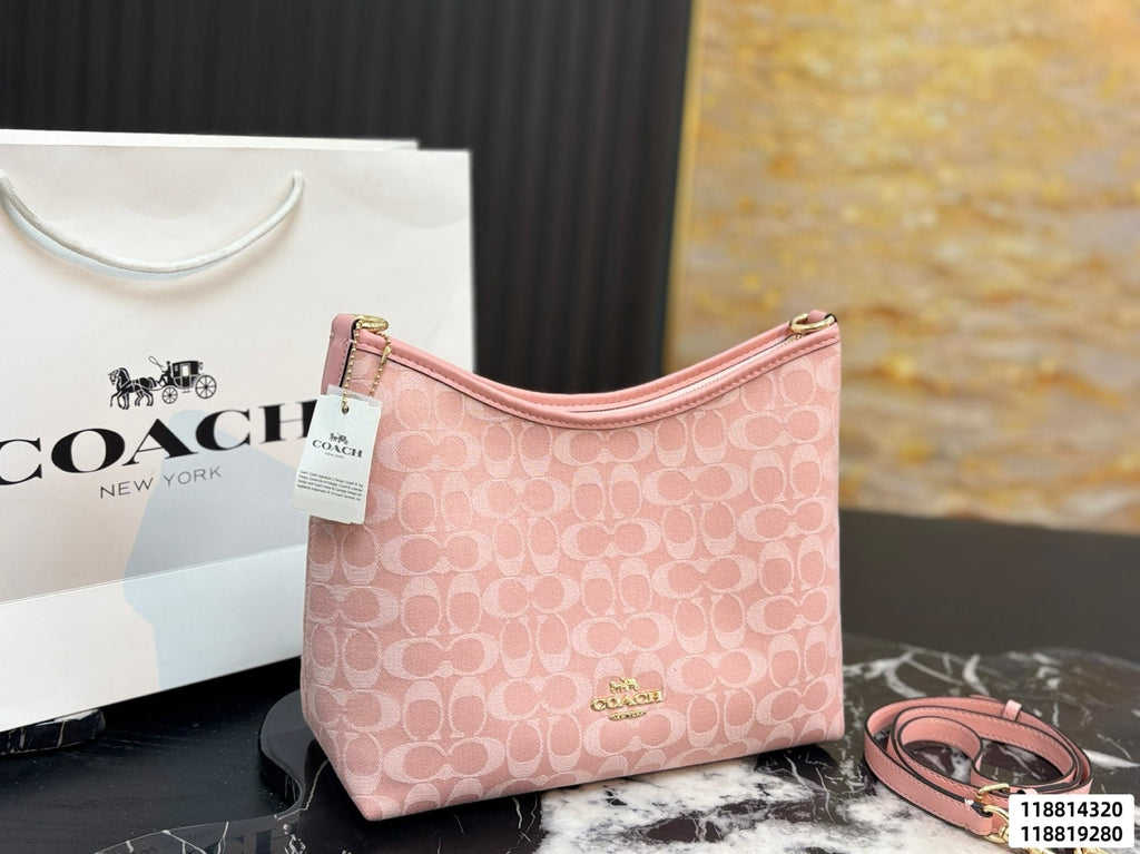 Coach Laurel Pink Signature Shoulder Bag — hero