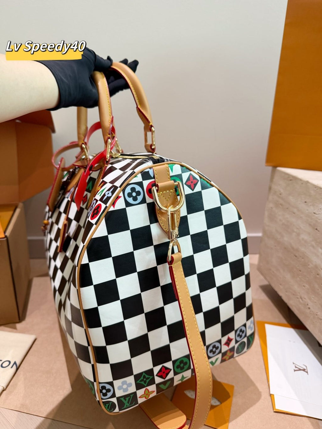 Louis Vuitton Speedy Bandoulière Zip-Top Satchel — side