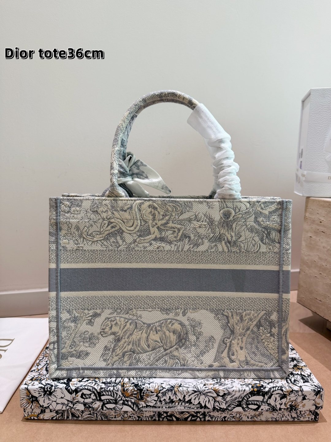 Dior Book Tote Patterned Tote Bag — back