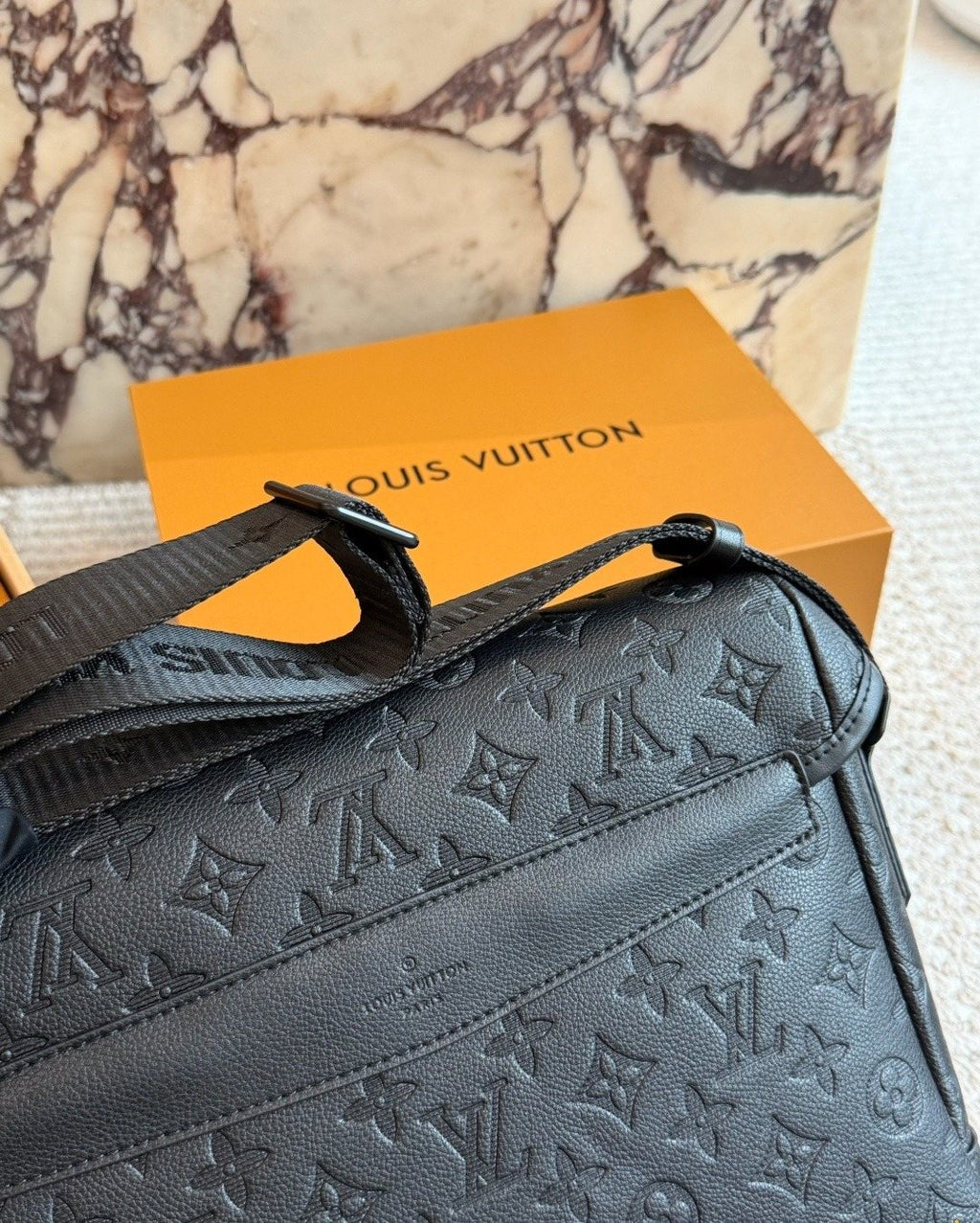 Louis Vuitton Monogram Buckle-Tab Messenger Bag — detail