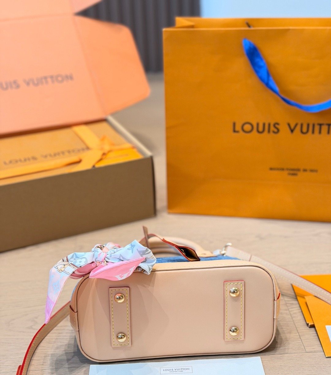 Louis Vuitton Alma BB Monogram Denim Handbag — detail