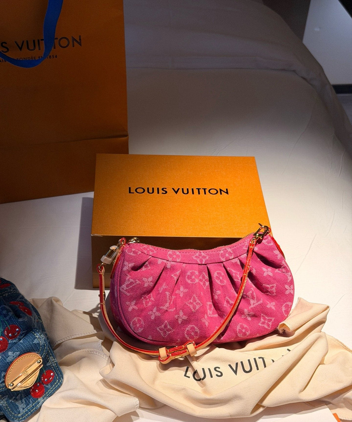 Louis Vuitton Gathered Crescent Shoulder Bag — front