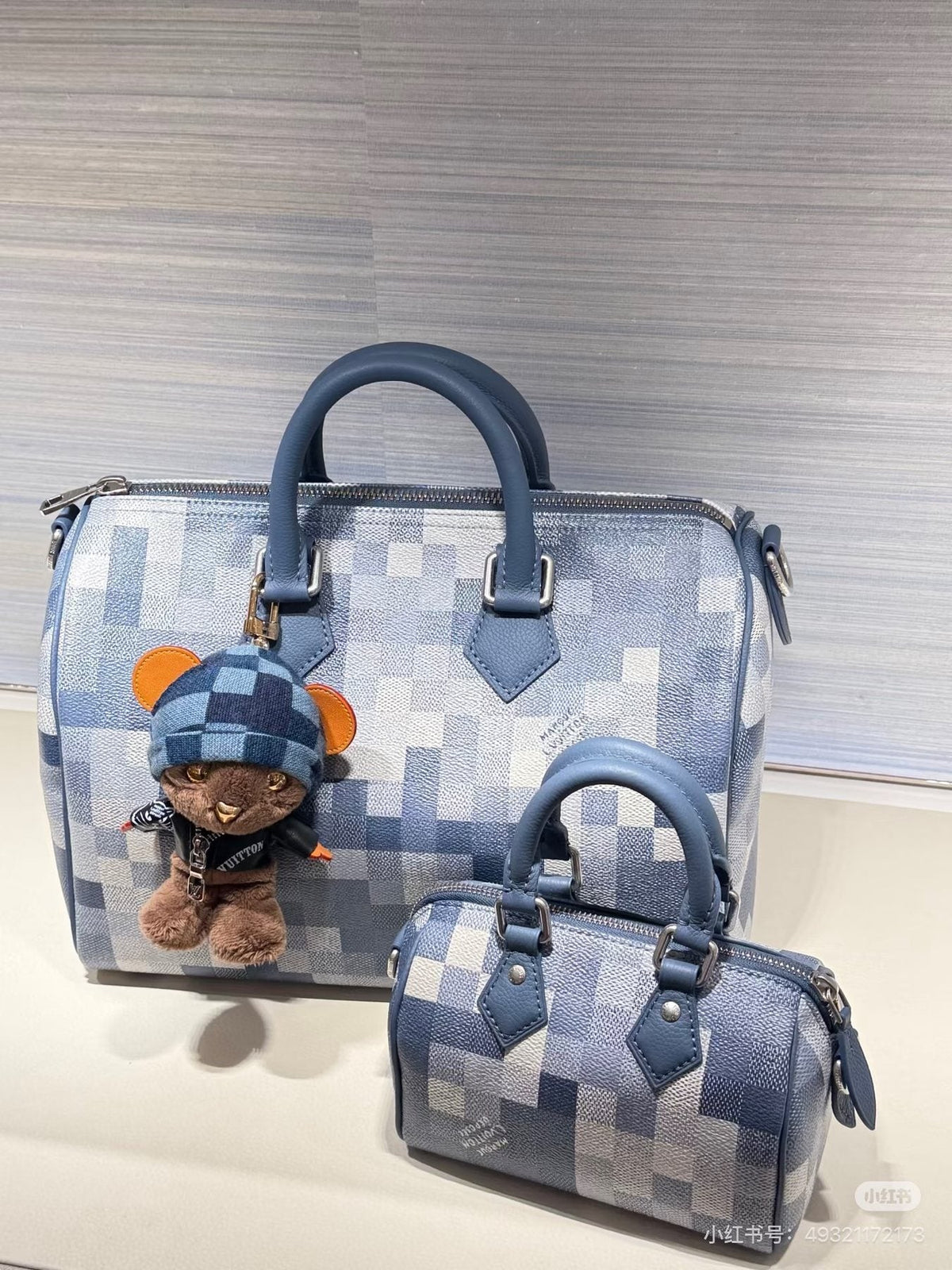 Louis Vuitton Speedy Blue Checker Satchel — comparison