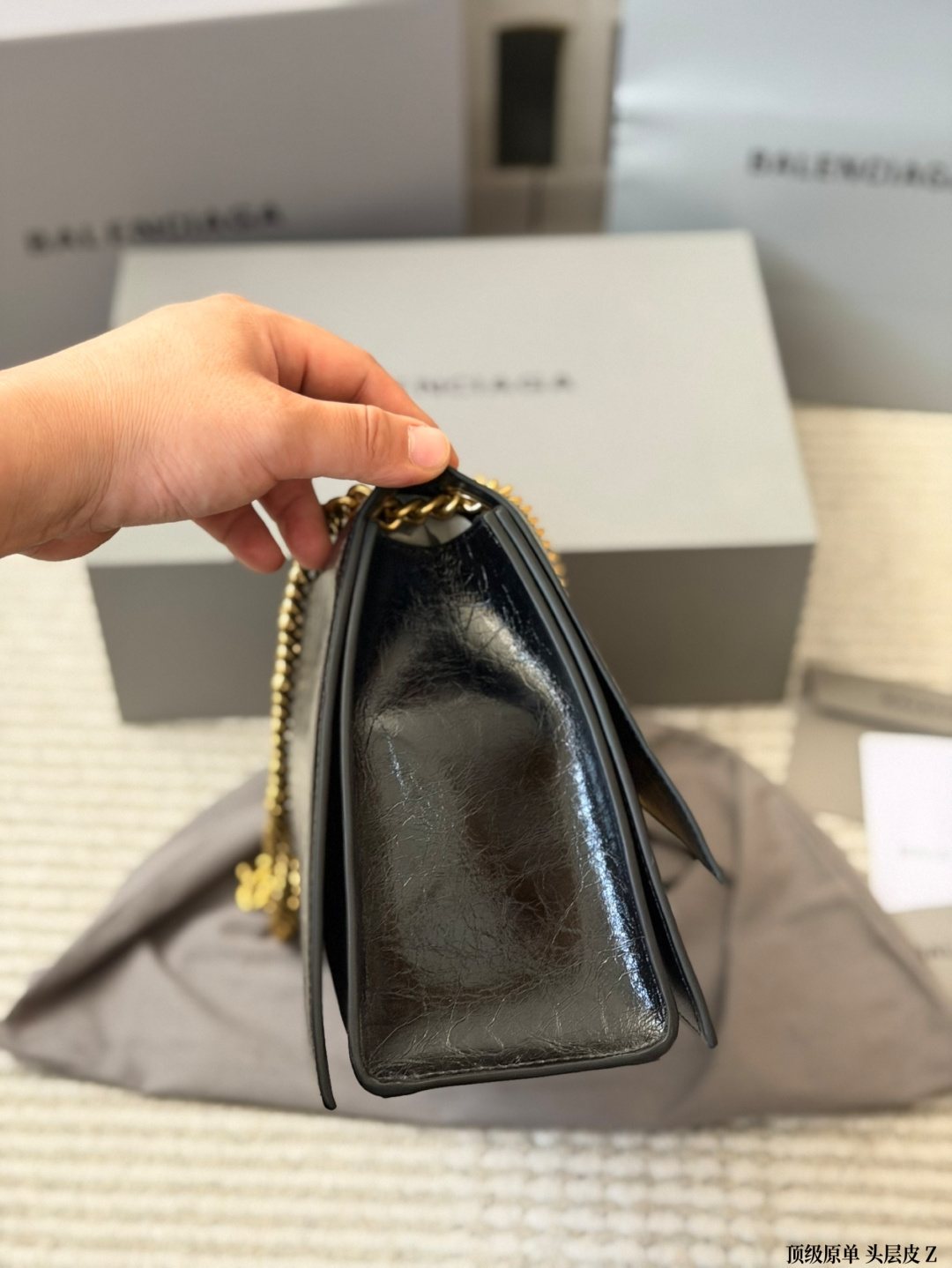 Balenciaga Crush Chain-Strap Flap Bag — side