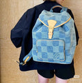 Louis Vuitton Checker-Pattern Flap Backpack — model