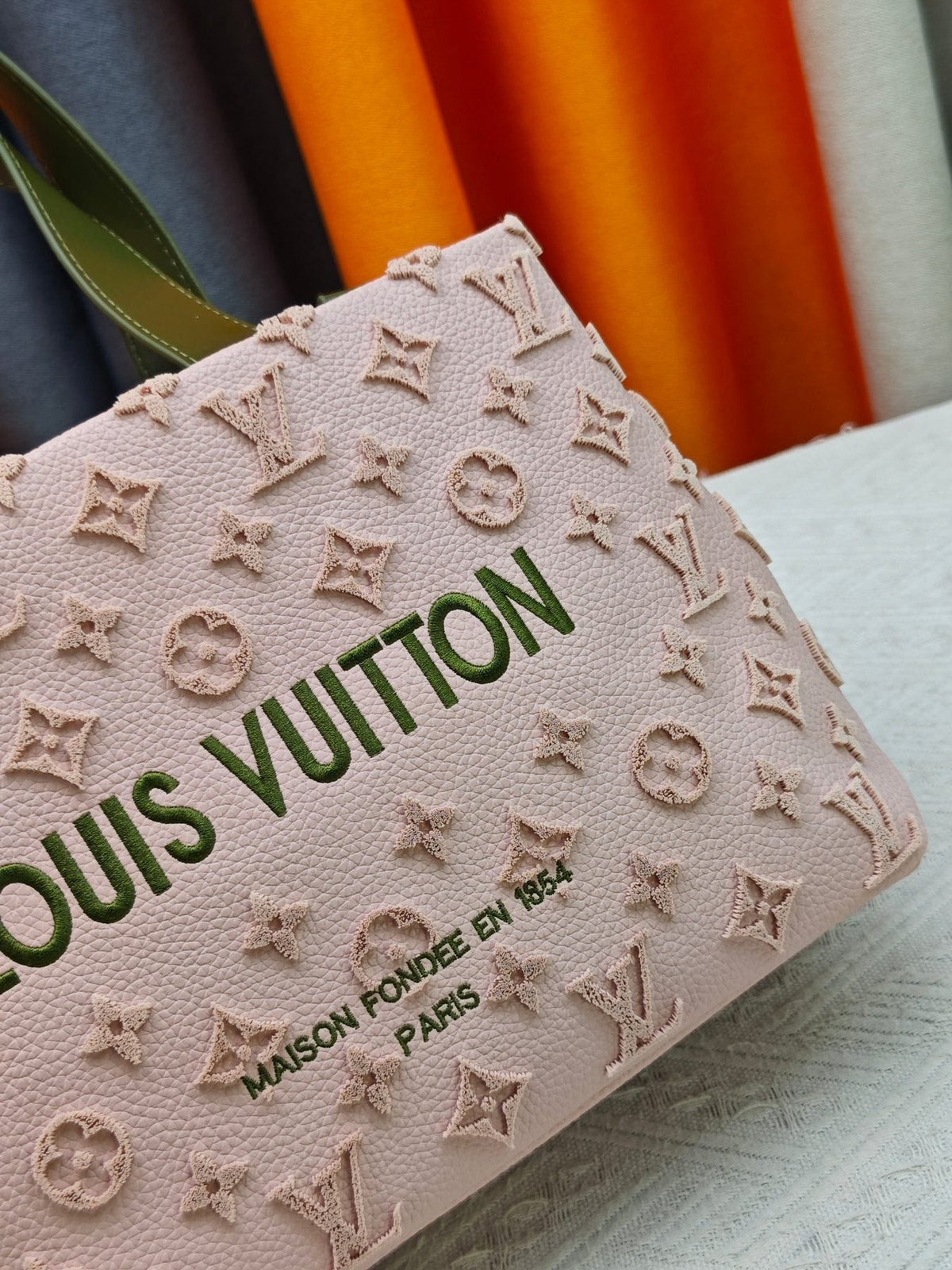 Louis Vuitton Mini Shopper Tote with Monogram Motifs — detail