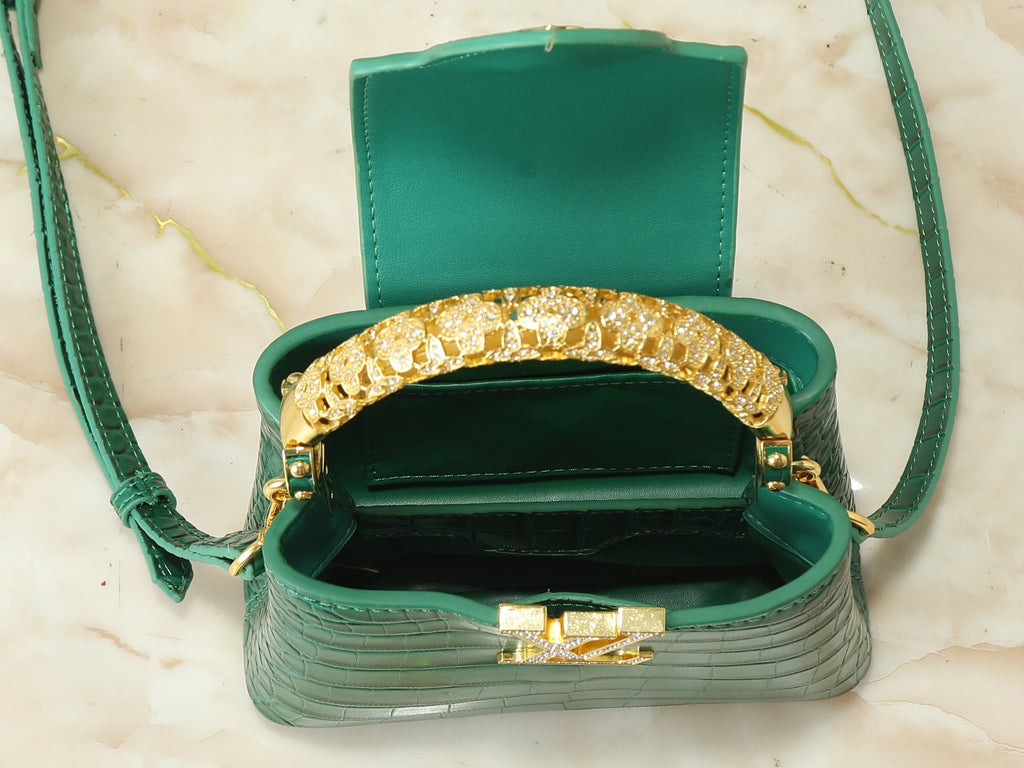Louis Vuitton Capucines Exceptionals Embossed Top-Handle Bag — detail