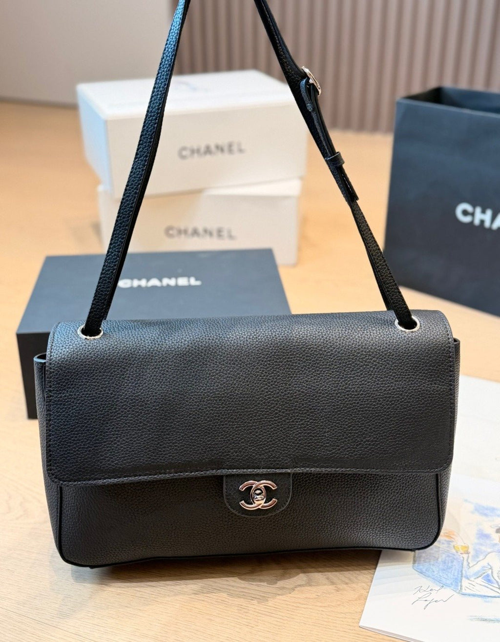 Chanel 26S Maxi Flap Shoulder Bag — front
