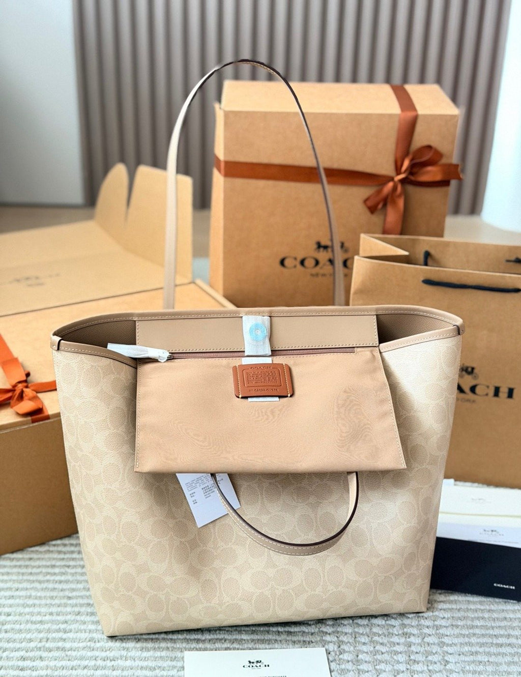 Coach City Tote in Signature Coated Canvas — detail