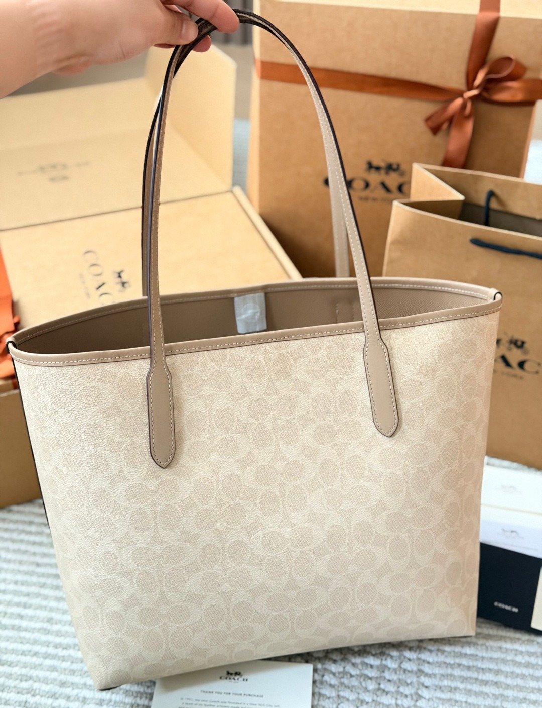 Coach City Tote in Signature Coated Canvas — back