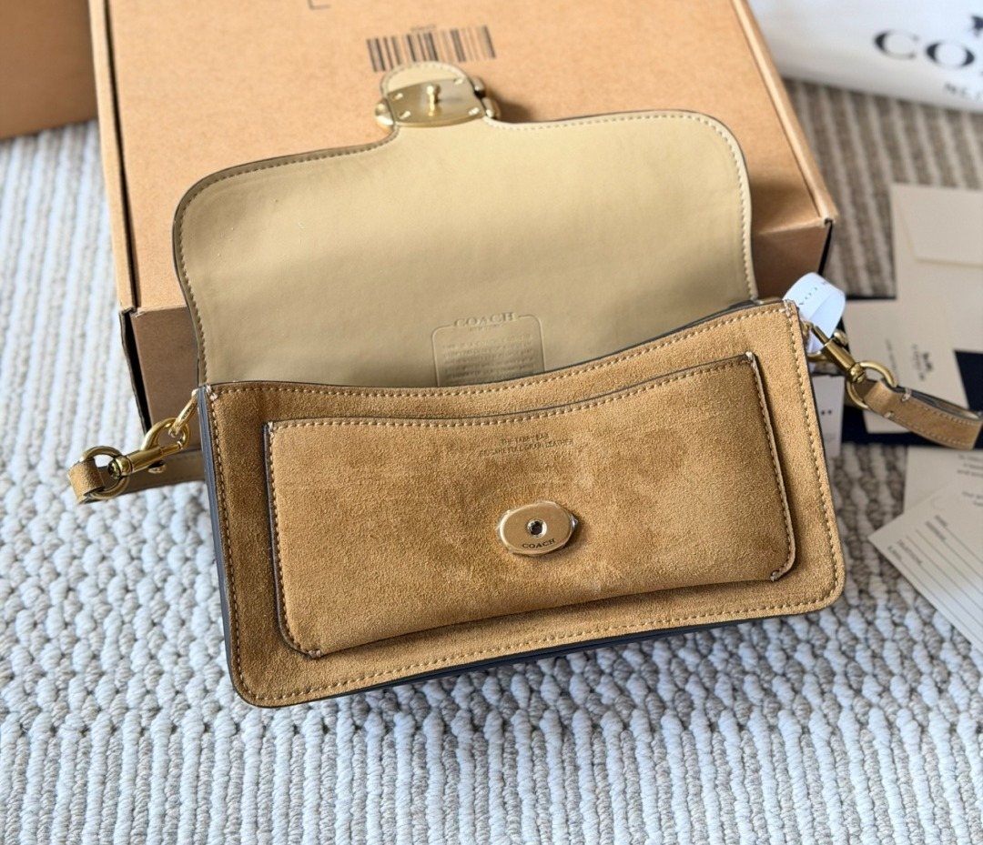 Soft Tabby Suede-Textured Shoulder Bag — detail