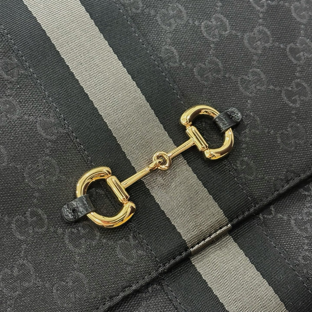 Gucci Horsebit Flap Top-Handle Shoulder Bag — detail