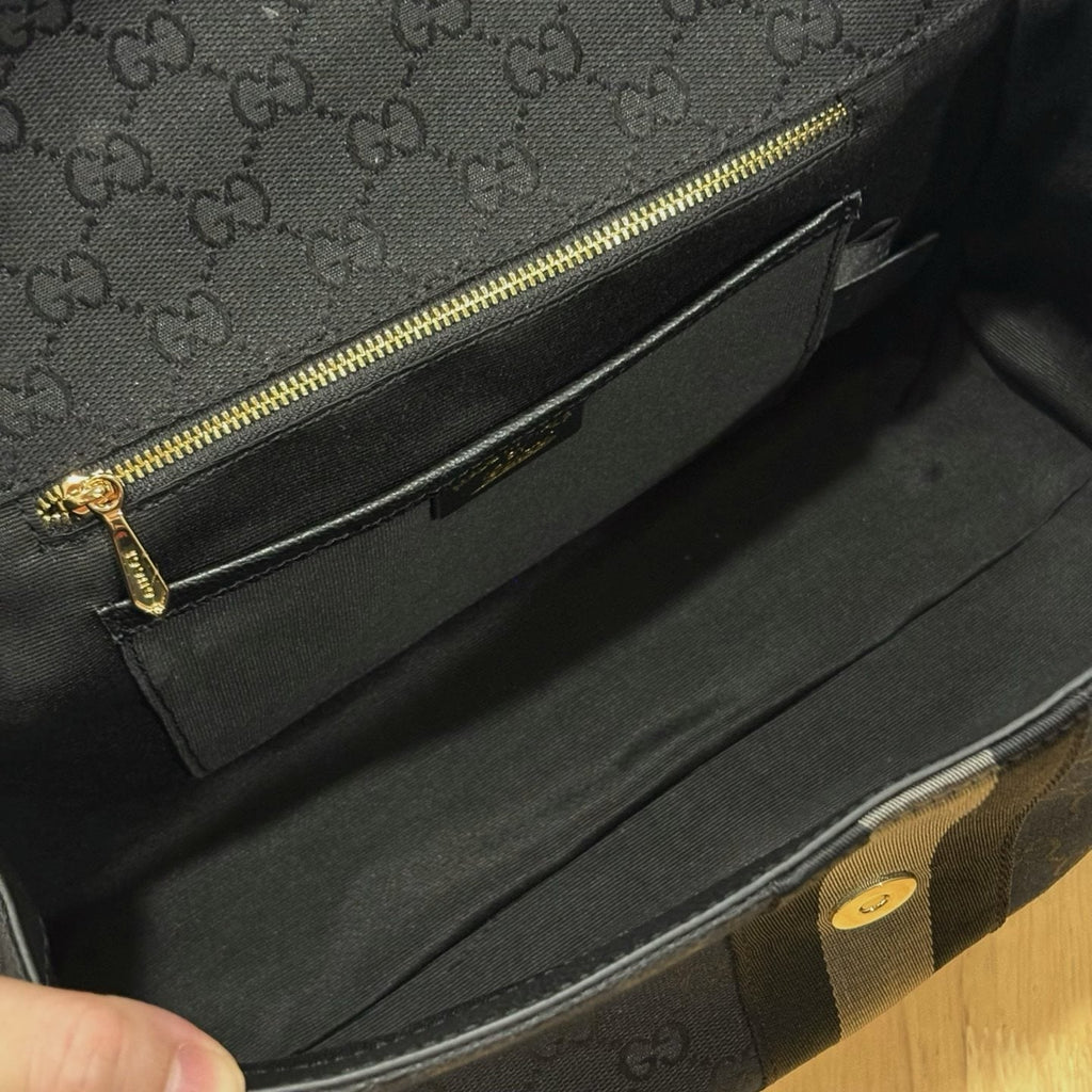 Gucci Horsebit Flap Top-Handle Shoulder Bag — front