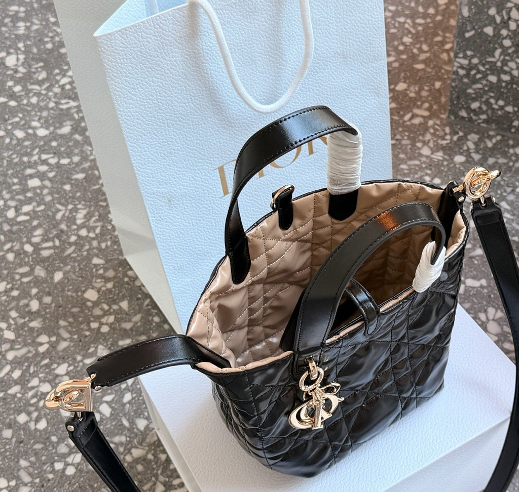 Dior Reversible Toujours Quilted Tote Bag — detail