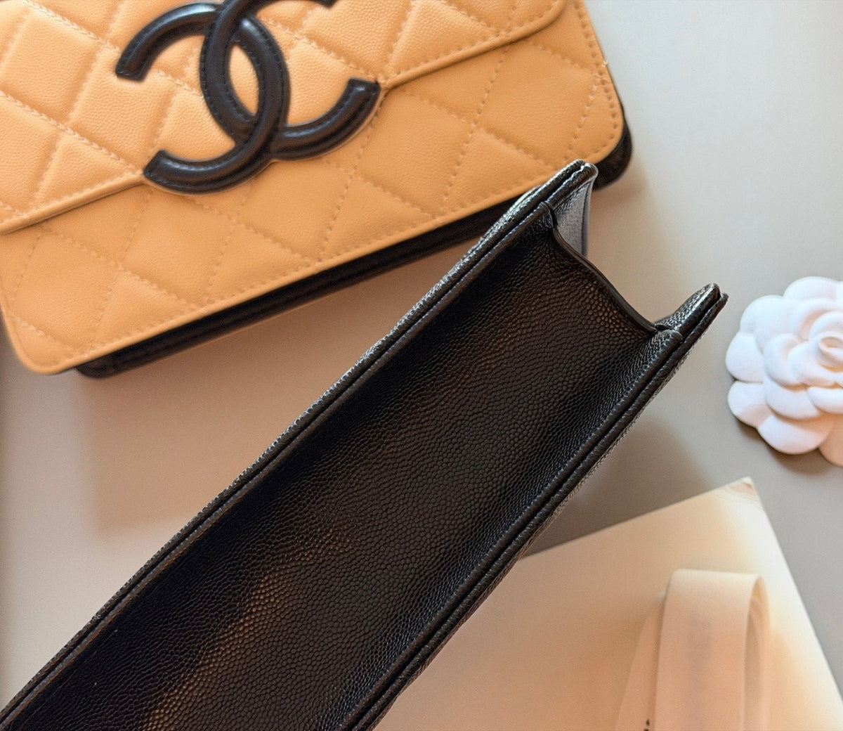 Chanel Cambon Quilted Top-Handle Flap Bag — detail