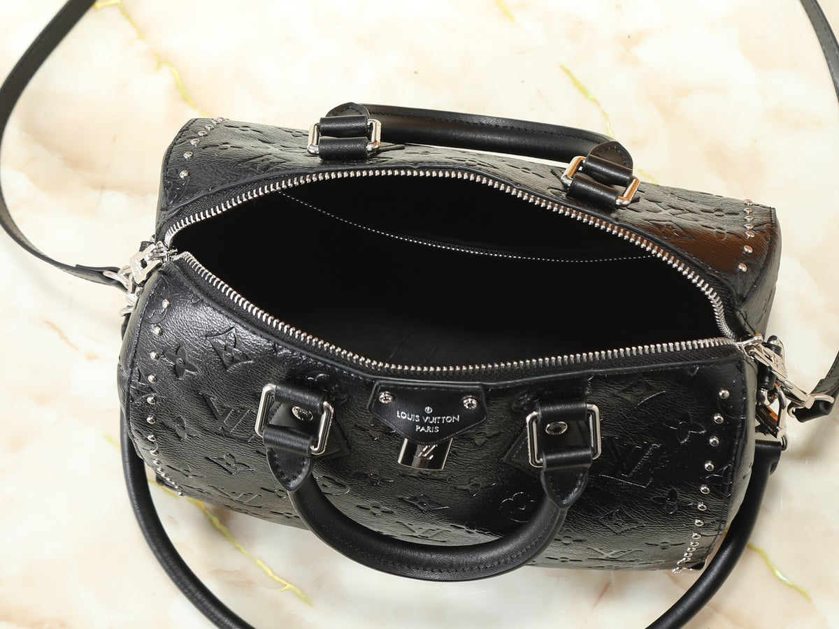 Louis Vuitton Speedy Trunk Embossed Monogram Satchel — detail