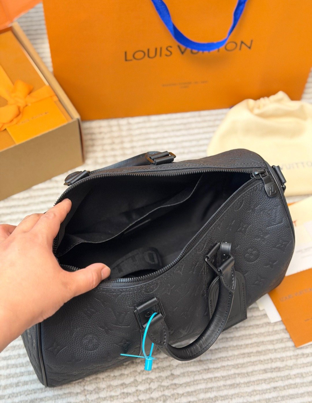 Louis Vuitton Keepall Monogram Barrel Duffel Bag — detail
