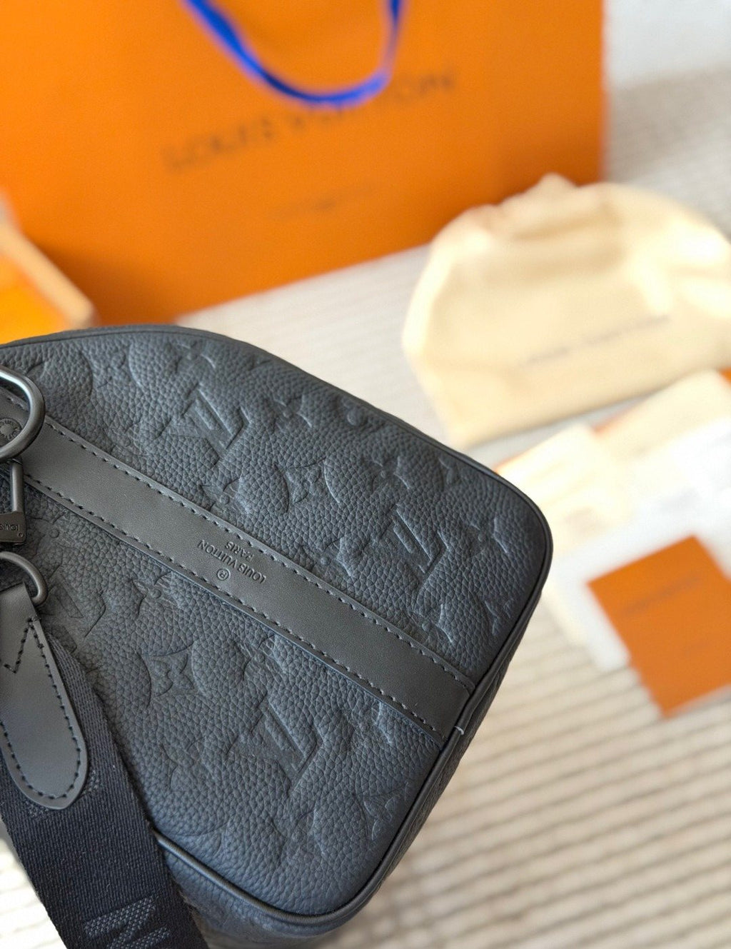 Louis Vuitton Keepall Monogram Barrel Duffel Bag — detail