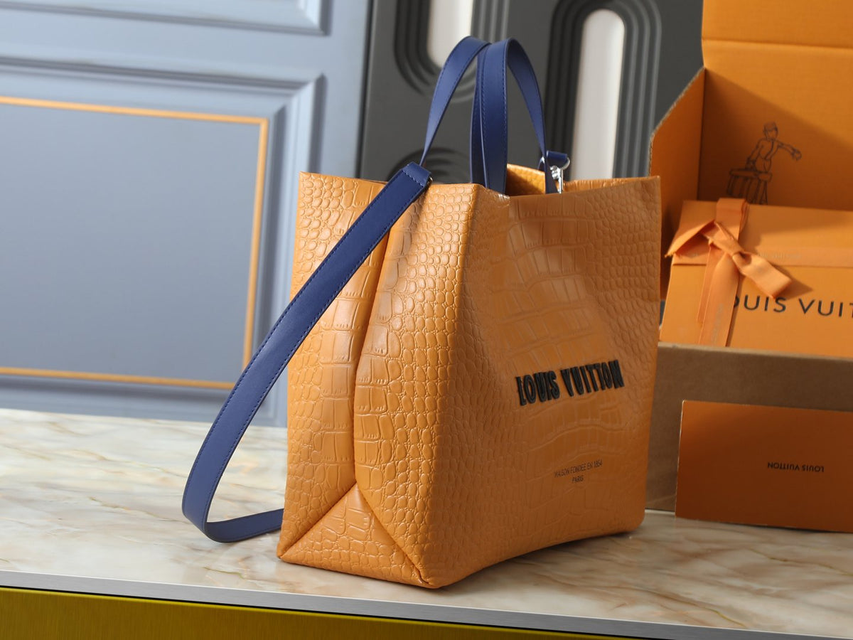 Louis Vuitton Shopper Tote with Shoulder Strap — side