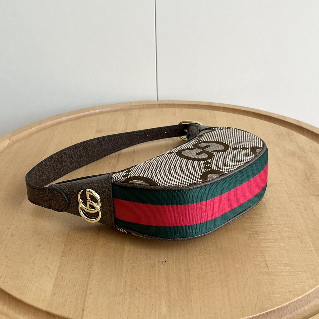 Gucci Ophidia Curved Monogram Shoulder Bag — detail