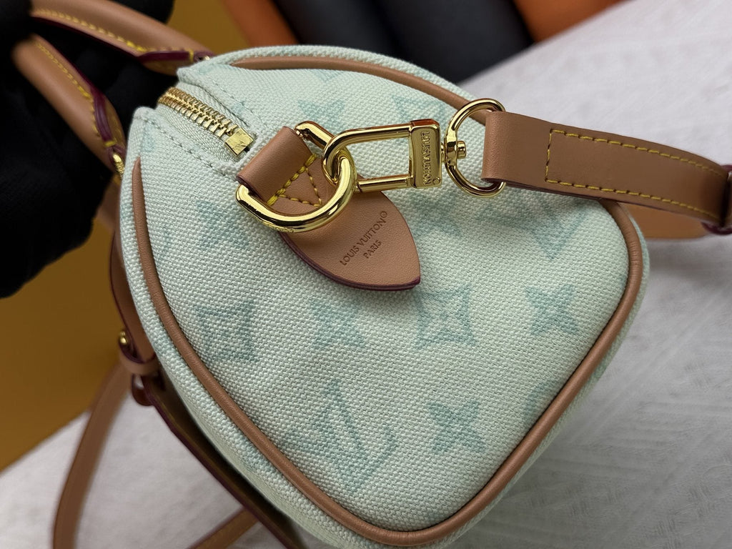 Louis Vuitton Alma BB Pale Mint Monogram Handbag — detail
