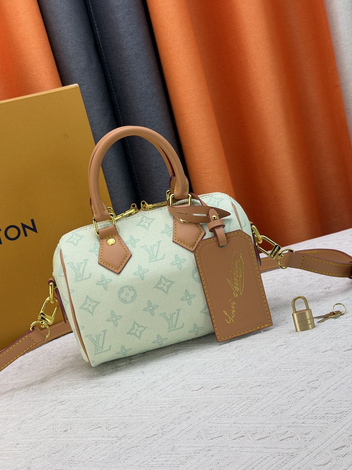 Louis Vuitton Alma BB Pale Mint Monogram Handbag — hero