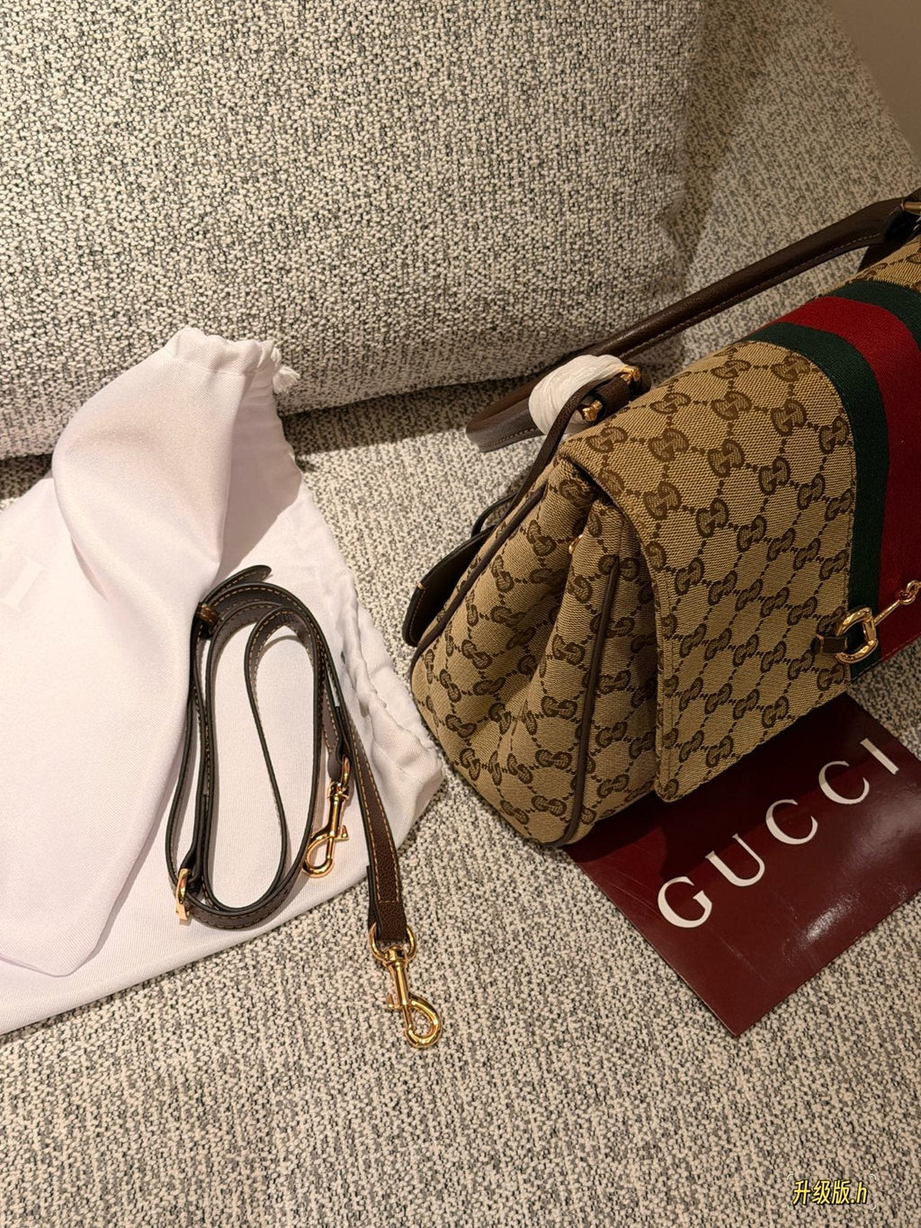 GG Paparazzo Monogram Horsebit Messenger Bag — side