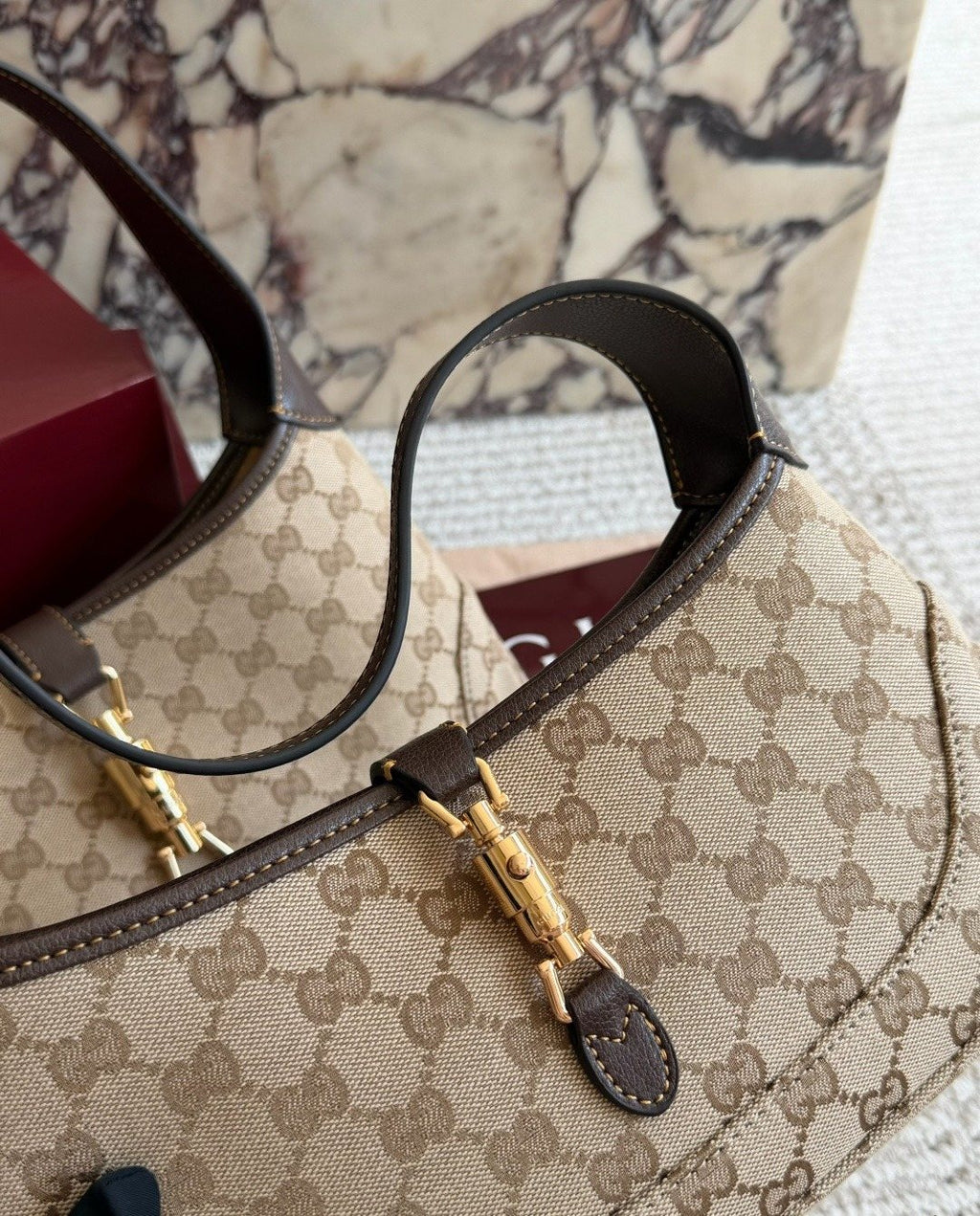 Gucci 1961 GG Monogram Shoulder Bag — detail