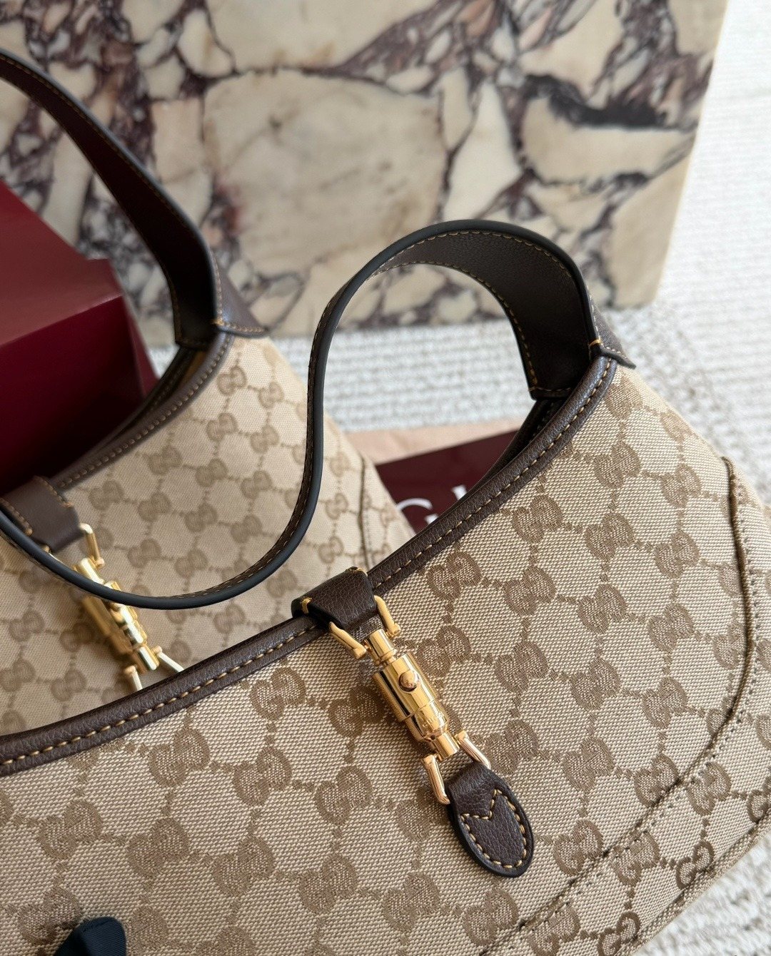 Gucci 1961 GG Monogram Shoulder Bag — detail