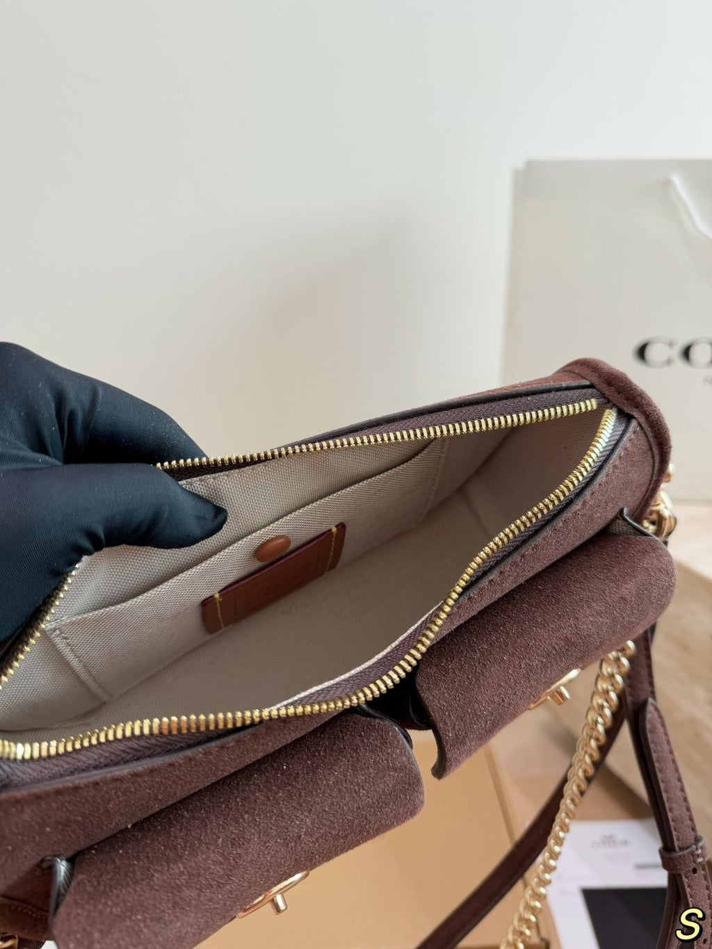 Coach Waverly Suede-Finish Shoulder Bag — front