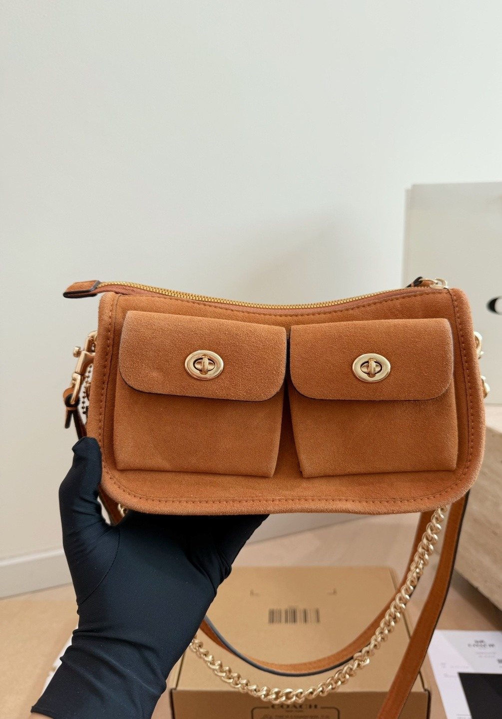 Coach Waverly Suede-Finish Shoulder Bag — model