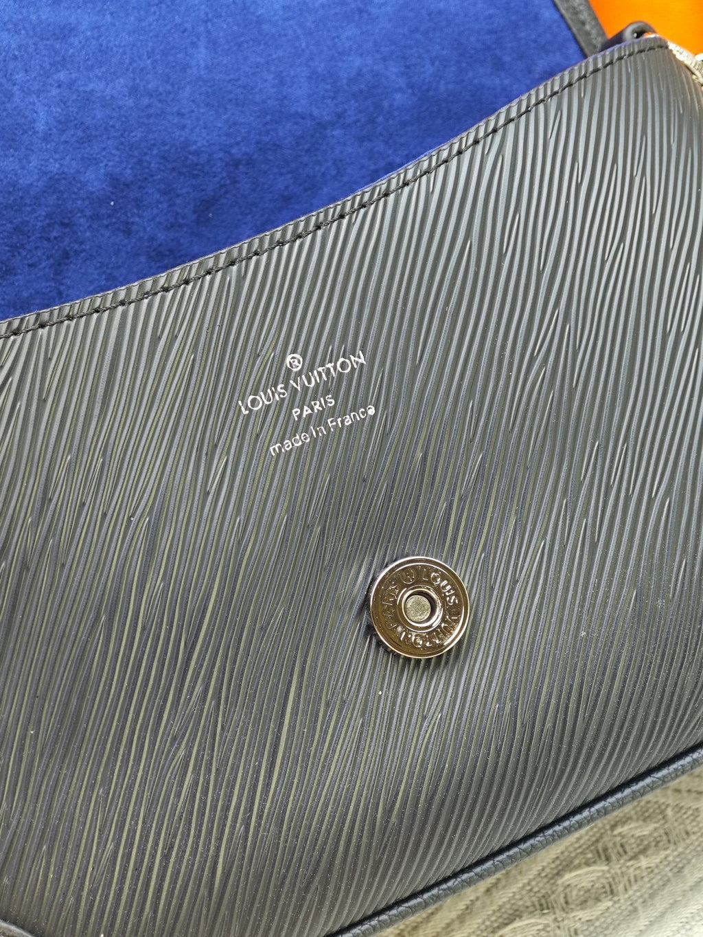 Louis Vuitton Textured Flap Shoulder Bag — detail