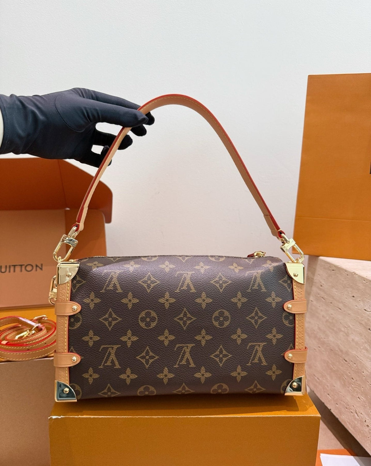 Louis Vuitton Side Trunk Monogram Shoulder Bag — back