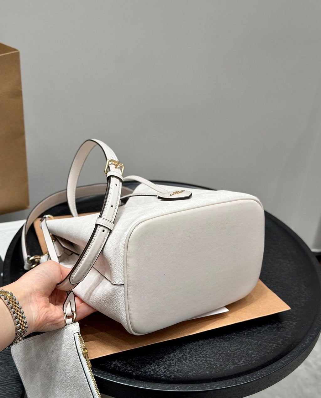 Coach Rowan Patterned Bucket Bag with Pouch — detail
